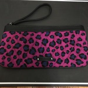 NWOT vera bradley purple leopard print clutch